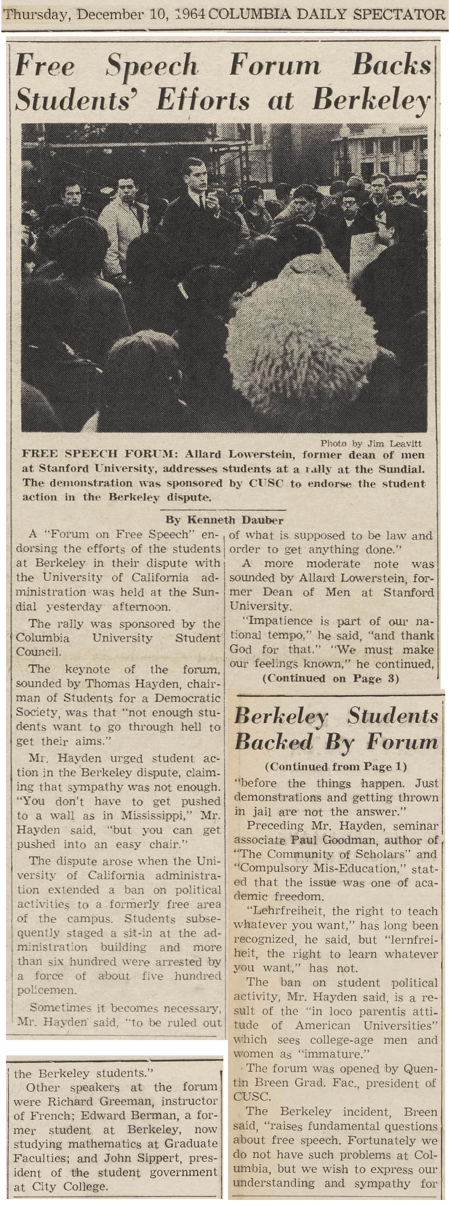 Columbia University and the Free Speech 